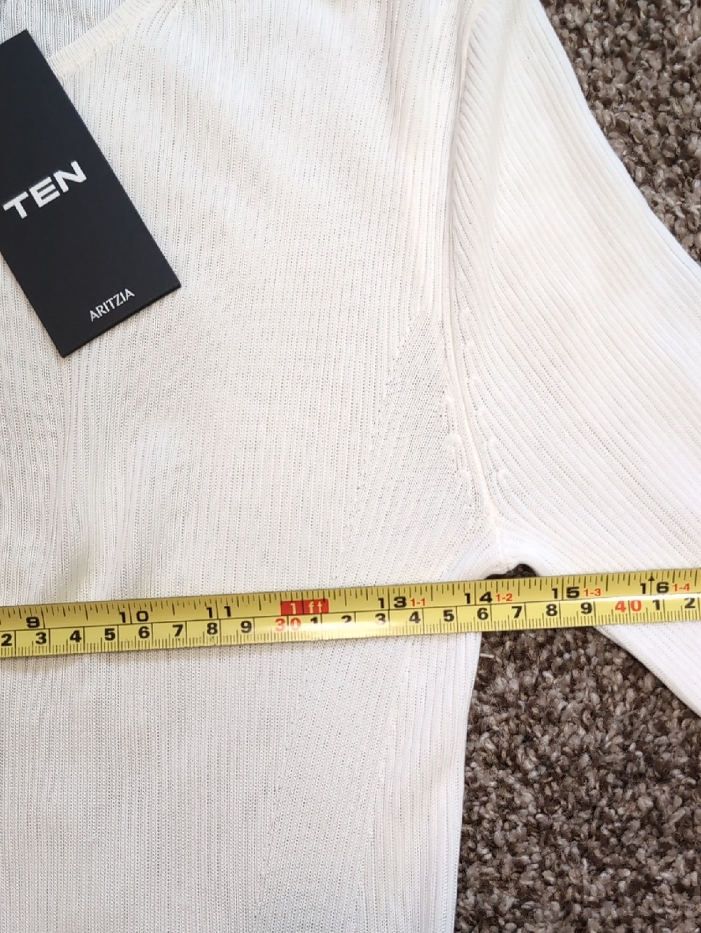 NEW Aritzia Ten Madera Cream Long Sleeve Ribbed Maxi Dress Size Small - Picture 8 of 15